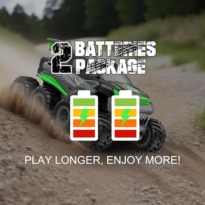 YOLOPLUS+ Amphibious Remote Control Car 8WD RC Monster Truck, 2.4GHZ 1:16 Waterproof All-Terrain Off-Road RC Cars Toys, Pool Toys Gifts for Boys and Girls Age 8-12, Green