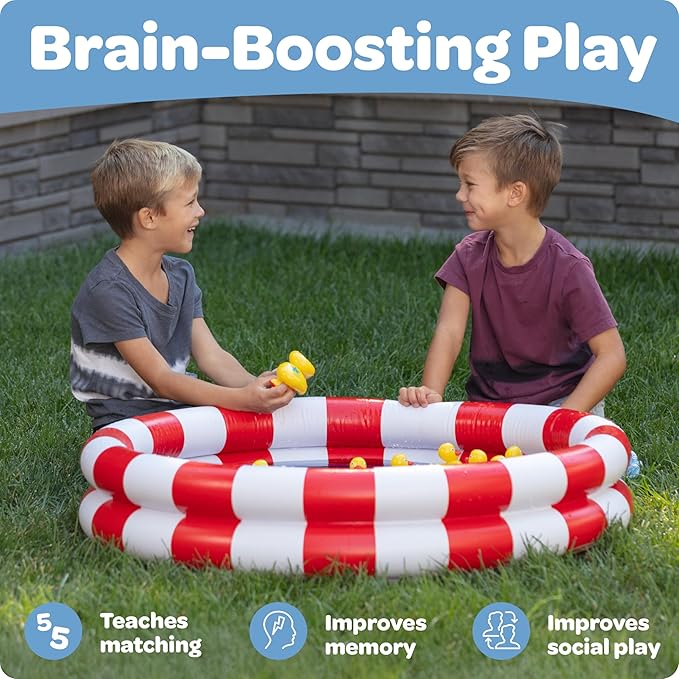 Duck Pond Matching Carnival Game, Outdoor Games for Kids Birthday Party Field Day Fun Activities for Kids 4-8, 3-5 - Outdoor Water Toys and Games for Backyard, Memory Game, Easter Gift Summer Toy