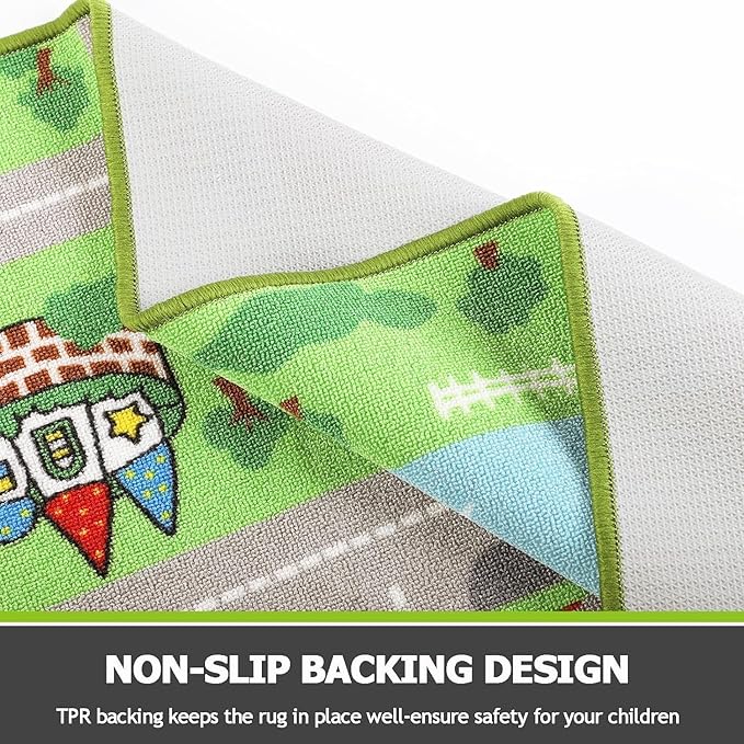 HUAHOO Kids Rug Play Mat Carpet Educational and Fun Playmat ABC Alphabet Animals Shapes Learning and Safe Rugs for Bedroom Playroom Classroom Baby Toddler Children(Season,39X52 in)