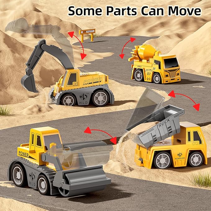 200 Pieces Construction Car Racing Track Playset for Kid 3 4 5 6 7 8 Years Old - Flexible Engineering Railway, Electrical Toy Car for Boy 3-9, Birthday Gifts for Toddler 3-5