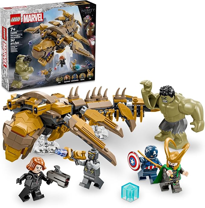 LEGO Marvel The Avengers vs. The Leviathan Superhero Toy, Building Set for Kids with Hulk Action Figure Plus 4 Marvel Minifigures, Avengers Birthday Gift for Boys and Girls Ages 7 and Up, 76290