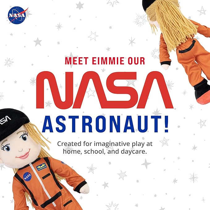 Playtime by Eimmie - 14' Eimmie NASA Astronaut Doll - Soft Plush Rag Doll for 2 Year Old Girls & Boys, Toddler & Infants - Washable Astronaut Toy