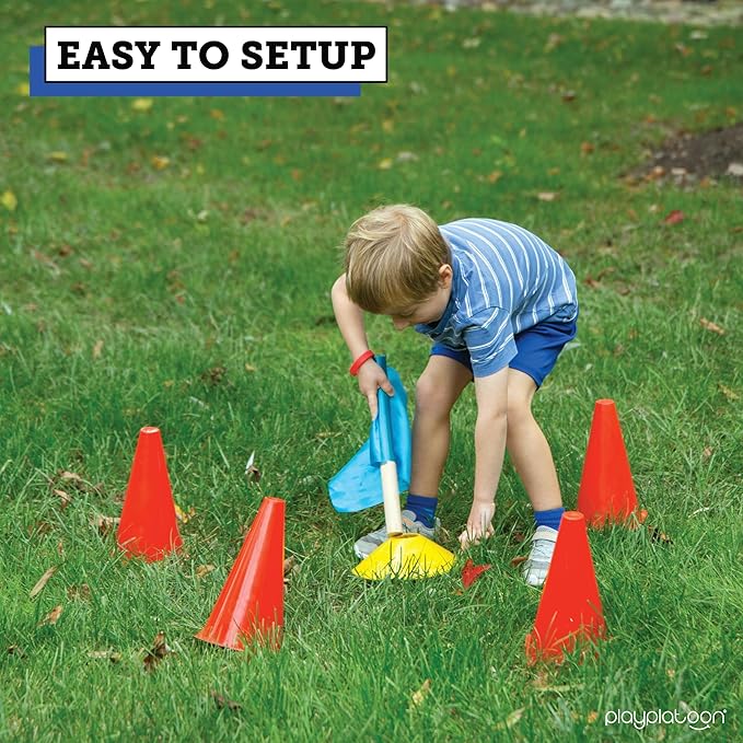 Play Platoon Capture The Flag, The Traditional Original 20 Player Set with Real Wood Handle Flags - Outdoor Yard Game for Family, Kids and Teens - Cool for Boy Birthday Gifts, Family Reunions, & Field