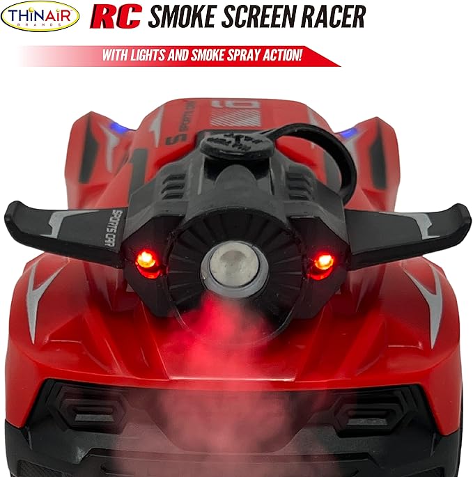 Nature Bound Remote Control Car, Smoke Screen Racer, 2.4 GHz RC Vehicle with Spraying Mist & Light for Kids, Sport Racing Hobby Toy for Boys & Girls