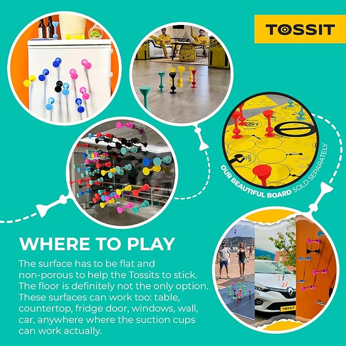 TOSSIT Game Suction Cup Darts, Toss Game Perfect Family and Party, Silicone Throwing Game for Backyard, Indoor and Outdoor Fun