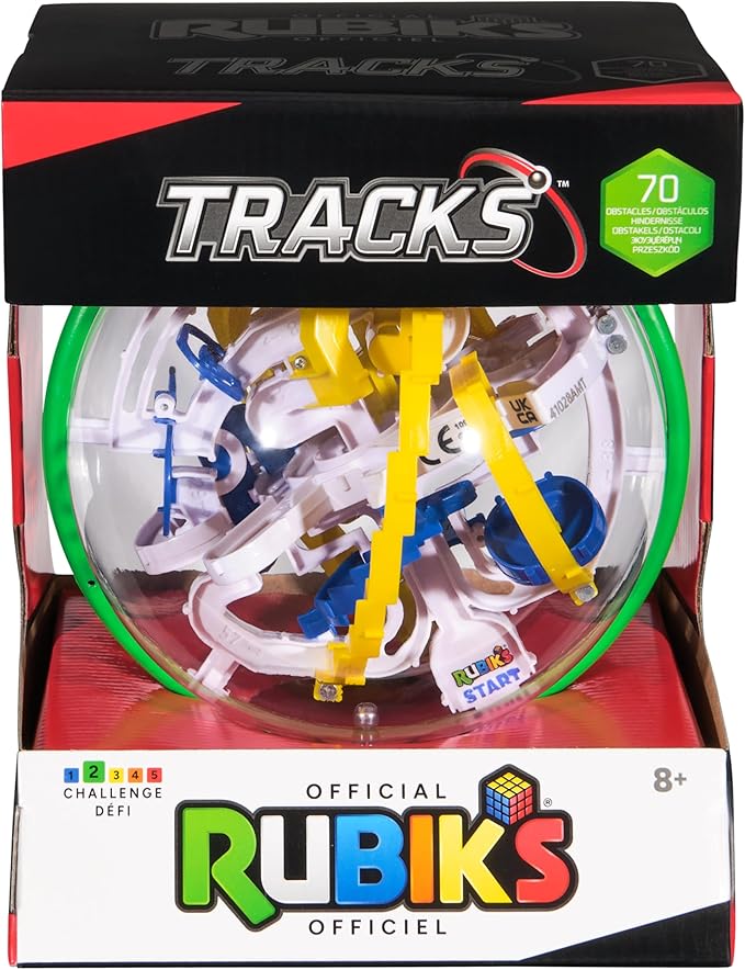 Rubik’s Cube, Rubik’s Tracks 70 3D Gravity Maze & 3D Puzzle Game with 70 Obstacles, Challenging Problem-Solving Brain Teaser, Fidget Toy & Sensory Puzzle for Adults, Teens & Kids, for Ages 8 & Up