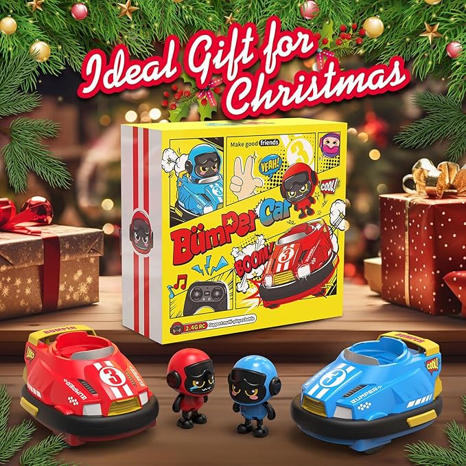 Toddlers Remote Control Cars for Kids, Boys RC Ejecting Bumper Cars Set of 2 Players, RC Battle Race Vehicles Toddlers Toys, Cartoon Vehicles Toys, Christmas Birthday Gift