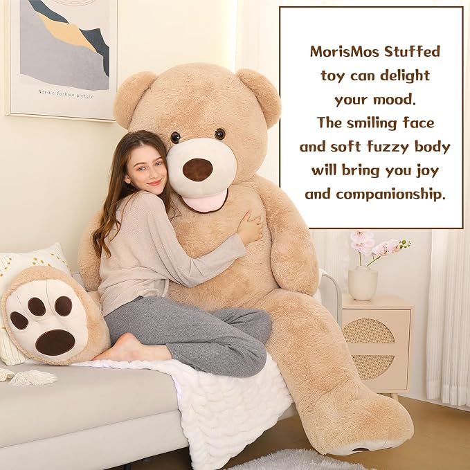 MorisMos Giant Teddy Bear Plush 6 Feet, Life Size Huge Teddy Bears for Girlfriend Boyfriend, 6 Foot Large Bear Gifts, Baby Shower, Birthday