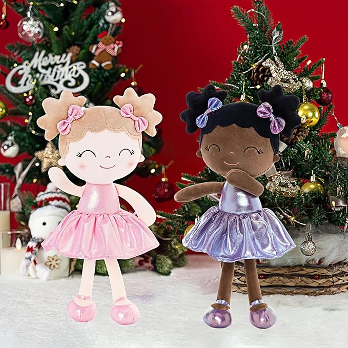 Gloveleya Baby Girl Gifts Baby Dolls Soft Doll Curvy Illusion Girl Black Purple 12inches