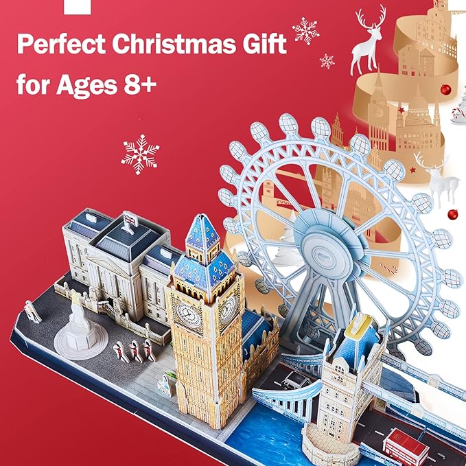CubicFun 3D Puzzles for Kids Ages 8-10 - London City STEM Projects Arts Crafts for Girls Ages 8-12 - 3D Puzzle Birthday Gifts for 8 Year Old Girls, Birthday Toys