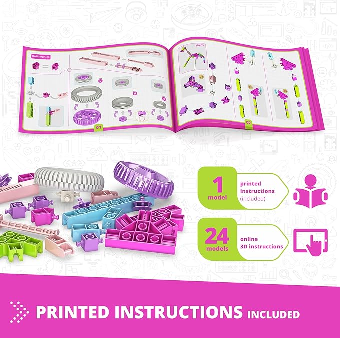 Engino: Creative Builder - 25-in-1 Designer Series, Toy Vehicles Vibrant Brick Set, Multimodels Snap Construction Assembly, Engineer STEM Kit, Kids 6+
