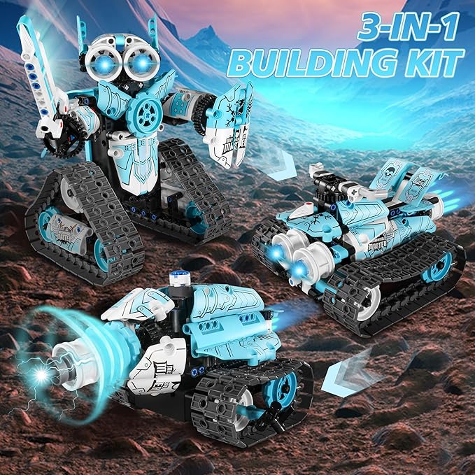 STEM Robot Building Kit for Boys 6-12, APP & Remote Control RC Toy for Kids Science LearningDIY Educational Gift Set for Age 6 7 8 9 10 11 12+ Boys & Girls