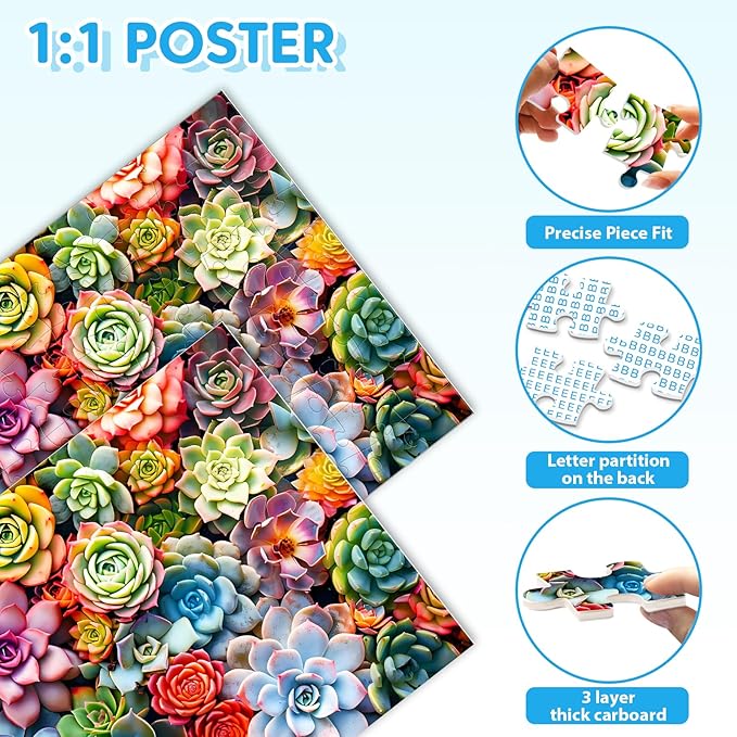 4 Packs 100 Piece Puzzles for Kids - Food Animals Scenery, Large Piece Puzzles for Seniors Adults Kid Puzzle Ages 5-8 Jigsaw Puzzle for Kids Ages 6-8 8-10 Learning Educational Toys