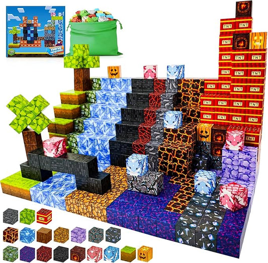 90pcs Magnet Building Blocks Montessori Stacking Toys for Toddlers ，Magnetic Tiles Building STEM Toys for Boys & Girl Kids Toddler Gift for 3+ Years Old