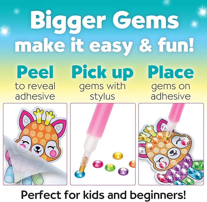 Creativity for Kids Big Gem Diamond Painting Kit - Woodland Forest Friends Stickers and Suncatchers DIY Kit - Diamond Art for Kids, Gifts for Girls Ages 6-8 Years Old, 1 Count (Pack of 1)
