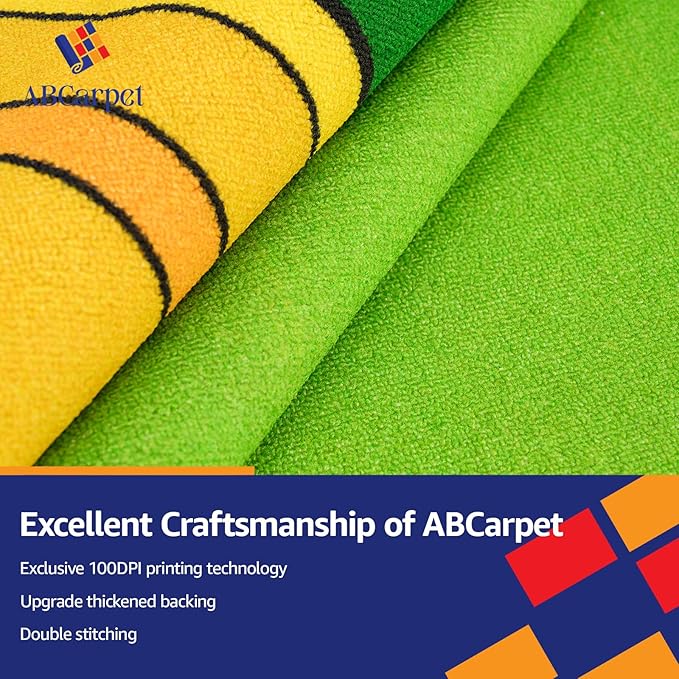 Classroom Rug Carpet Learning Educational Elementary School Daycare Nursery Non Slip Soft Washable ABC Numbers Reading Alphabet Letter Seating Area Rug (3.2 x 5ft, E009-PencilABC-Economy)