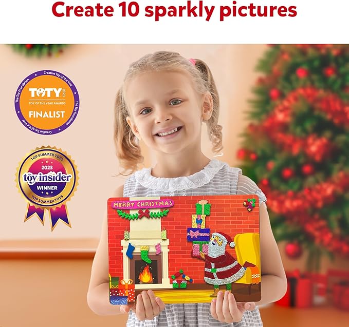 Skillmatics Foil Fun - Holiday Magic, No Mess Art for Kids, Christmas Craft Kits & Supplies, DIY Creative Activity, Travel Toys, Gifts for Boys & Girls Ages 4, 5, 6, 7, 8, 9