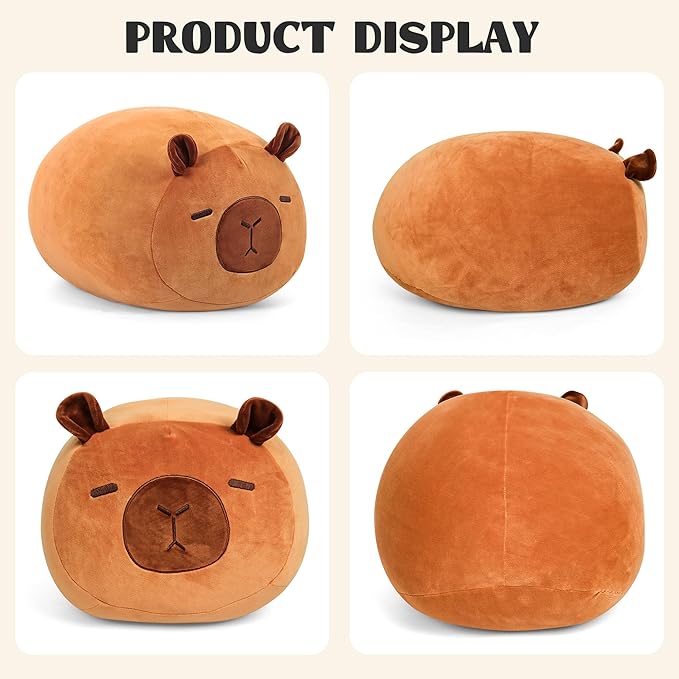 Wepop Capybara Plush Stuffed Animal Toys, 20 in Cute Plush Throw Pillows Soft & Cuddly Plushies Dolls Gifts for Boys Girls