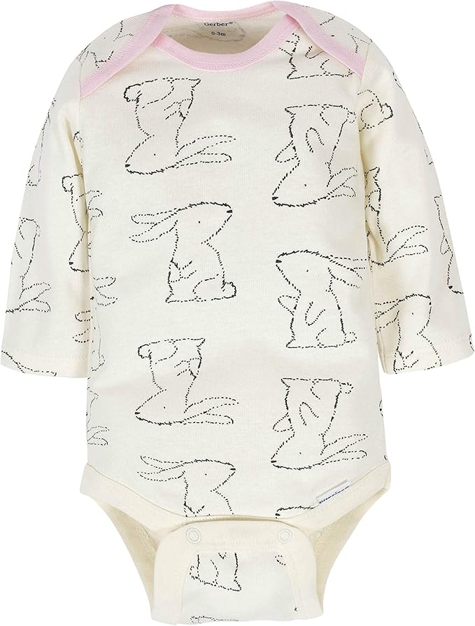 Gerber Baby Girls' 6-Pack Long-Sleeve Onesies Bodysuits