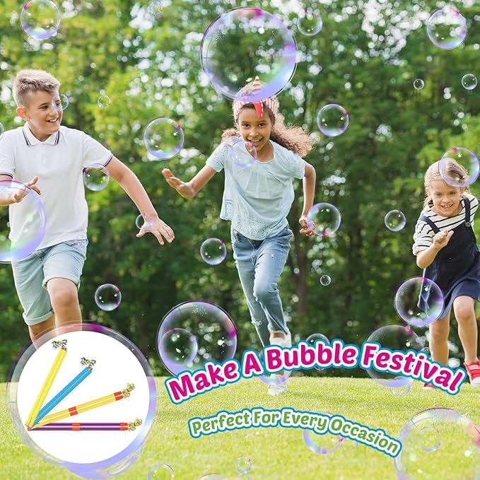 8 Pieces Giant Bubble Wands Big Bubble Wands for Kids Outdoors Bubble Toy for Birthday, Outdoor Activities, Party Favors, Giant Bubble Solution Not Included (Assorted Color,Practical)