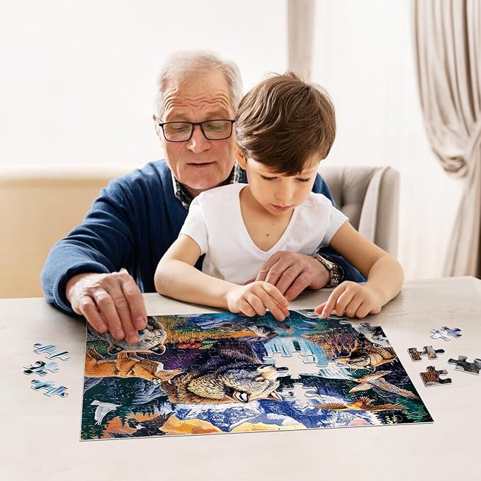 Kids Puzzles Ages 5-8 - Wild Animals Puzzles 100 Piece Jigsaw Puzzles for Kids Ages 4-6 Toddler Puzzles, World of Animals Collection Puzzles Gift Educational Toys for Boys and Girls 4-Pack