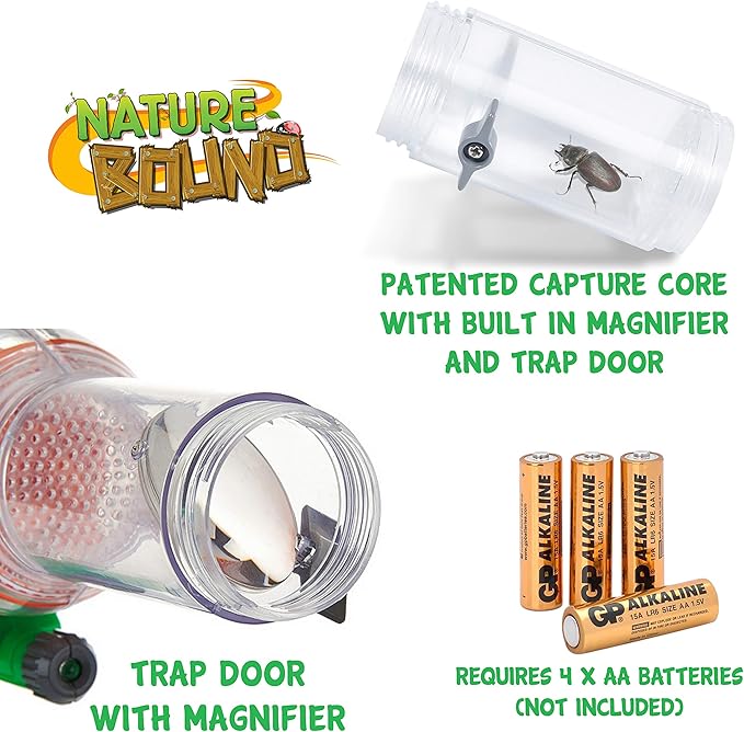 Nature Bound Bug Catcher Vacuum with Light Up Critter Habitat Case | Eco-Friendly Exploration Toys Gifts for Boys Girls | Complete Kit for Kids Includes Vacuum and Cage | Outdoor Toys for Kids |