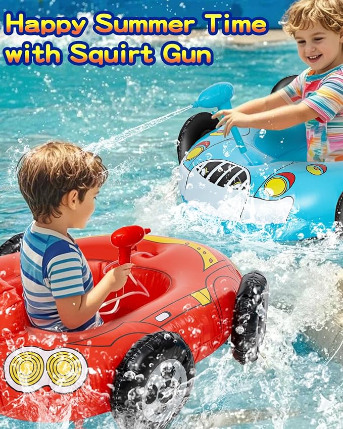 Pool Float Kids with Water Gun Toddler Swimming Toys Ages 3-8 Years Water Party