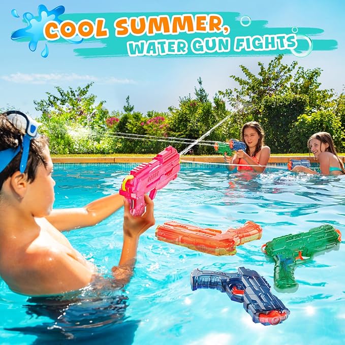 Water Gun Squirt Toy for Kids: Super Water Guns for Kids Age 5 8 12 Boys Girls Adults - Small Outdoor Water Guns Toys for Pool Beach Swimming Summer Games Yard Party Pink Blue