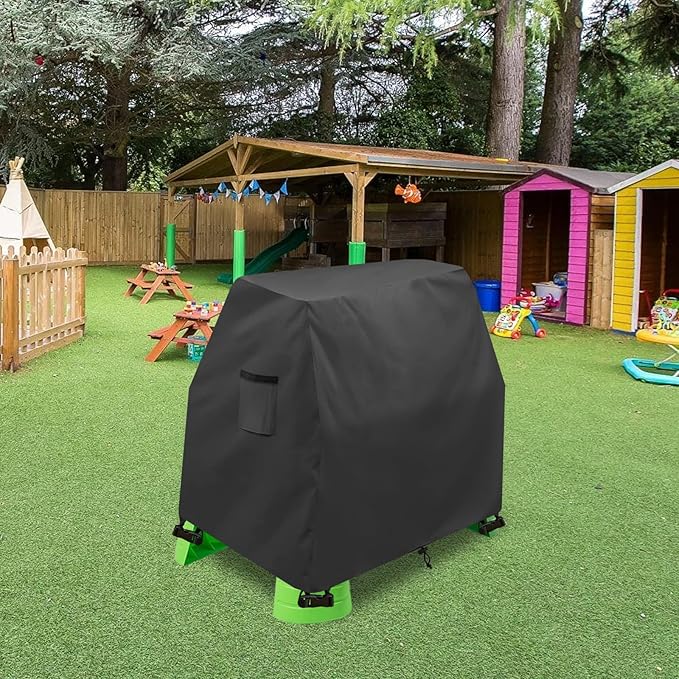 Kids Water Table Cover,Outdoor Heavy 600D Waterproof Anti-UV Dustproof Kids Water Play Table Cover,Compatible with Step2 Rain Showers Splash Pond Toddler Water Table,Black,Cover Only