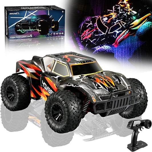 1:16 Scale RC Car,30/km High Speed Remote Control Car with 2 Battey,Off Road RC Truck with 2.4GHZ Remote Control.Gifts for Kids and Adults,7 Colors Light Blinking RC Cars