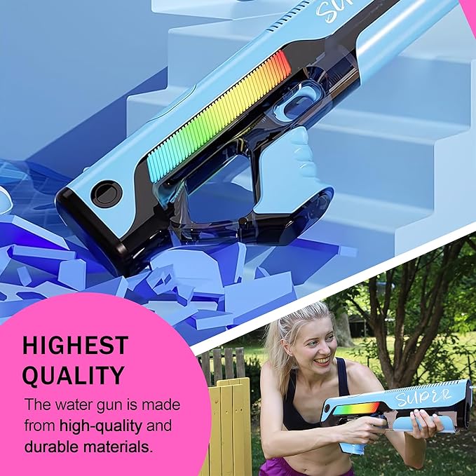 Electric Water Guns for Kids Age8-12, Squirt Guns Up to 32 FT Long Range, Automatic Water Absorption, Water Blaster Toy with Modular Battery, Summer Beach Pool Backyard Party Outdoor Toys