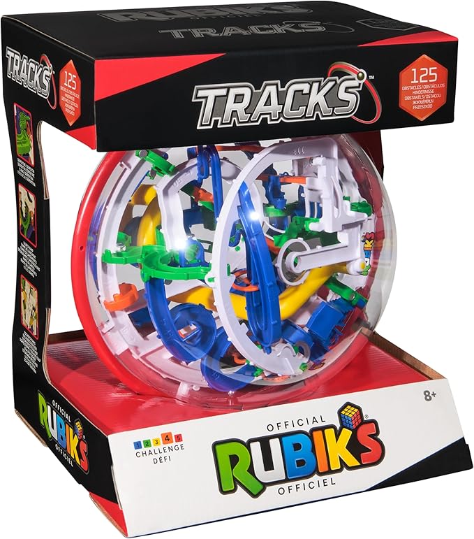 Rubik’s Cube, Rubik’s Tracks 125 3D Gravity Maze & 3D Puzzle Game with 125 Obstacles, Challenging Problem-Solving Brain Teaser, Fidget Toy & Sensory Puzzle for Adults, Teens & Kids, for Ages 8 & Up