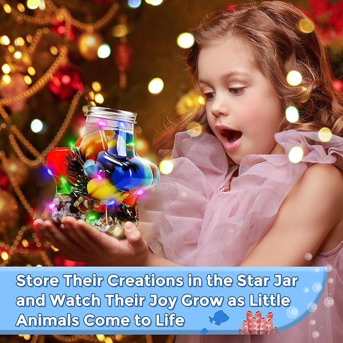 Teexpert Magic Water Elf Toy Kit - Aqua Fairy DIY Squishy Maker Craft Kit for Kids, Boys and Girls, 20 Magic Colors and Molds, Creative Arts and Crafts Gift for Christmas, Birthday, Ages 3+
