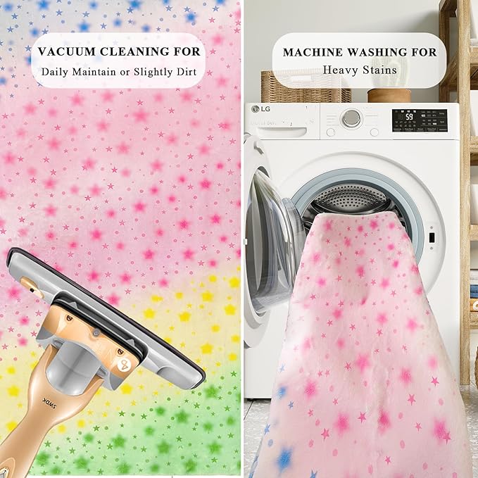 ABREEZE Kids Rug Play Mat Ultra Soft Rugs for Kids Room, 5'x6.6' Non Slip Gradient Star Children Nursery Rug Carpet for Bedroom Decor Playroom Living Room