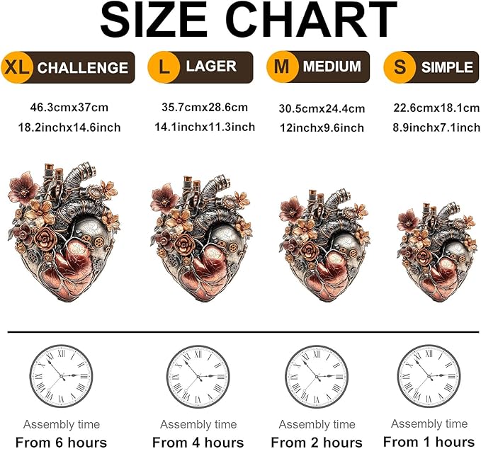 KAAYEE Wooden Puzzles for Adults, 90 Pieces Mechanical Heart Wooden Jigsaw Puzzles for Adult, Unique Shaped Wood Puzzle Gifts for Adults Kids Advanced Heart Puzzle (8.9 * 7.1 in)