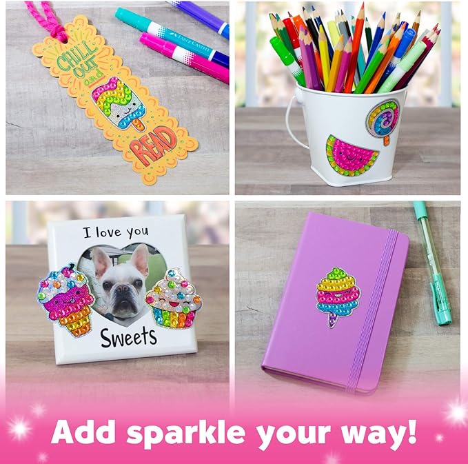 Creativity for Kids Big Gem Diamond Painting Kit: Sweets Stickers and Suncatchers - Diamond Art for Kids, DIY Stickers and Suncatcher Kit for Girls Ages 6-8+