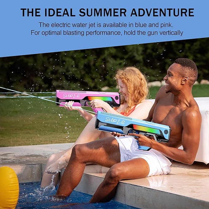 Electric Water Gun for Kids – High Powered Automatic Squirt Gun, Auto Suction Water Guns 32 FT Long Range Battery Water Blaster for Pool Beach Summer Outdoor Games