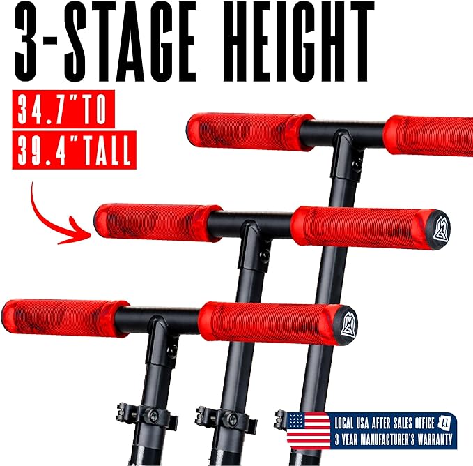 Large Folding Kick Scooter for Adults and Teens – Adjustable Handlebar – Big 200mm Wheels – Lightweight Durable Folding Frame – 220lbs Capacity – Madd Gear Scoot 200