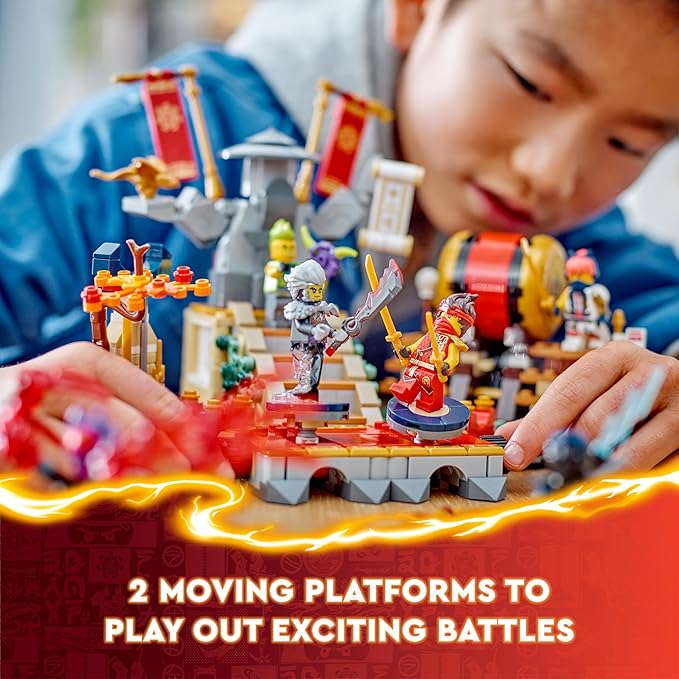 LEGO NINJAGO Tournament Battle Arena Playset with 6 Minifigures, Action Toy for Kids, Ninja Toy Building Set, Birthday Gift Idea for Boys and Girls Aged 7 and Up, 71818