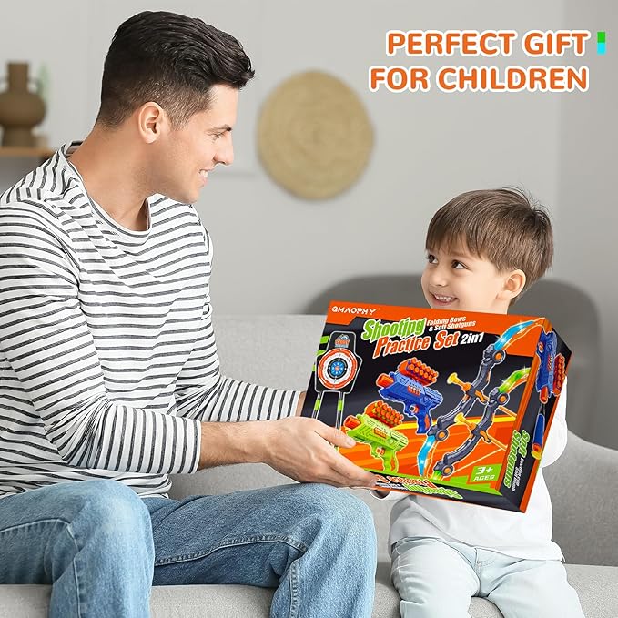 Bow and Arrow for 5 6 7 8 9 10 11+ Year Old Boys, Birthday Gift for Kids, Indoor Outdoor Activity Toys, 2 Pack LED Light Up Archery Toy with 20 Suction Cup Arrows, Standing Target, 2 Quiver