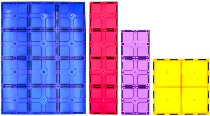 PicassoTiles Kids Toy Magnetic Building Blocks Magnet Tiles Supersized Large Stabilizer Base Jumbo XL Plate Foundation Education Construction Kit Engineering STEM Children Learning Stacking Set