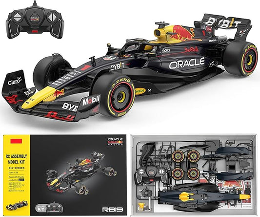 Licensed Red Bull F1 RB19 RC Car Building Kit 1/16 Scale Supercar Assembly Set with Remote Controller, Licensed Model, 55 Pieces, STEM Kits for Kids and Adults, Ages 8+ (RedBull RB19)