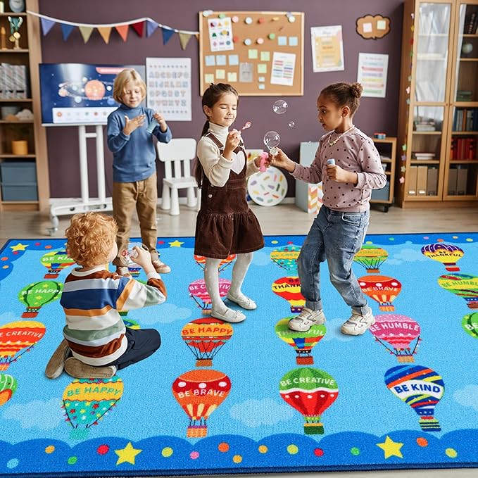 Classroom Rugs, Preschool Rugs for Classroom Elementary, School Learning Seat Area Rug, Non-Slip Educational Classroom Carpet, Washable Kids Rugs for Playroom Nursery (Style 4, 13'x 7'5")