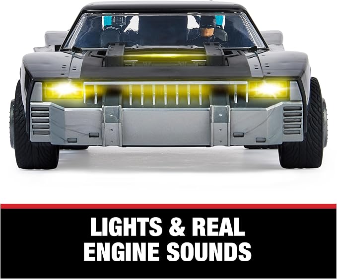 DC Comics, Batman Batmobile with 4” Batman Figure, Lights and Sounds, The Batman Movie Collectible, Kids Toys for Boys and Girls Ages 4 and up