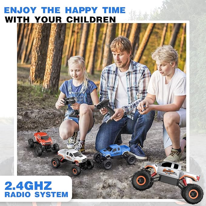 DOUBLE E Ford Raptor F150 RC Car 4WD Monster Trucks for Boys,11 Inches Off Road Crawler Vehicle RC Truck Toy Gift for Boys Girls 6 7 8-12 Years-Blue