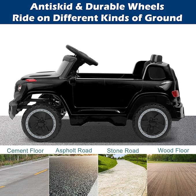 VALUE BOX Electric Remote Control Truck, Kids Toddler Ride On Cars 6V Battery Motorized Vehicles Children's Best Toy Car with 3 Speeds, Music, Seat Belts, Realistic LED and Horn (Ink)