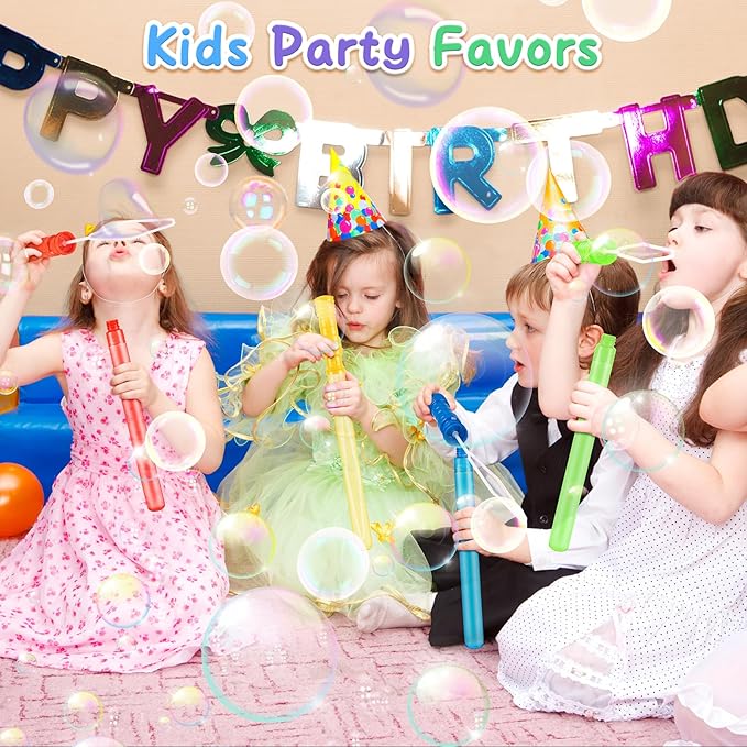 36PCS 15 inches Big Bubble Wands - Bubble Bulk in 6 Colors, Bubble Wands for Kids Summer Toy Party Favors, Birthday, Easter, Valentine Day, Carnival Prizes, Wedding, Outdoor Gifts for Girls & Boys