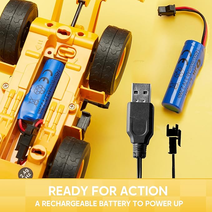 JOYIN Remote Control Construction Toys, 2.4Ghz RC Play Truck with Light, Front Loader Toys for Boys 3-5 4-7 8-12 Year Old Kids, Christmas Birthday Gift