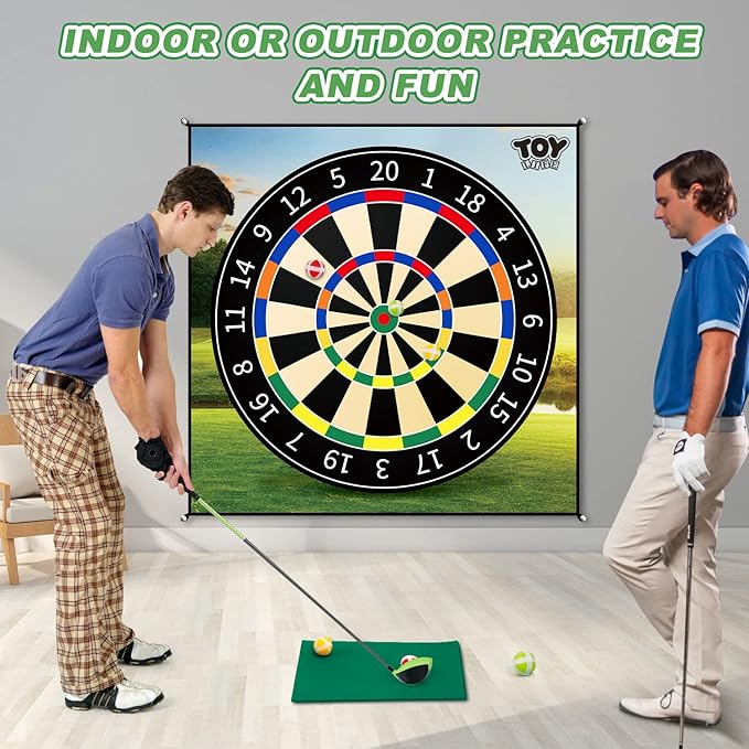 TOY Life Chipping Golf Game Mat Indoor Outdoor Games for Adults and Family Kids Outdoor Play Equipment Stick Chip Game Indoor Golf Set Backyard Games Outdoor Toys for Kids