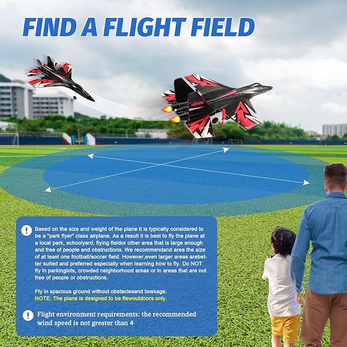 SU27 RC Plane, 2.4GHZ RC Airplane Ready to Fly Remote Control Airplane W/ 2 Batteries & 6-axis Gyro Stabilizer, 2CH RTF Hobby RC Glider for Beginners Kids Boys Girls Adults